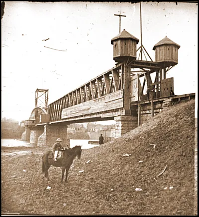 Nashville Tenn. Fortified railroad bridge across Cumberland River
