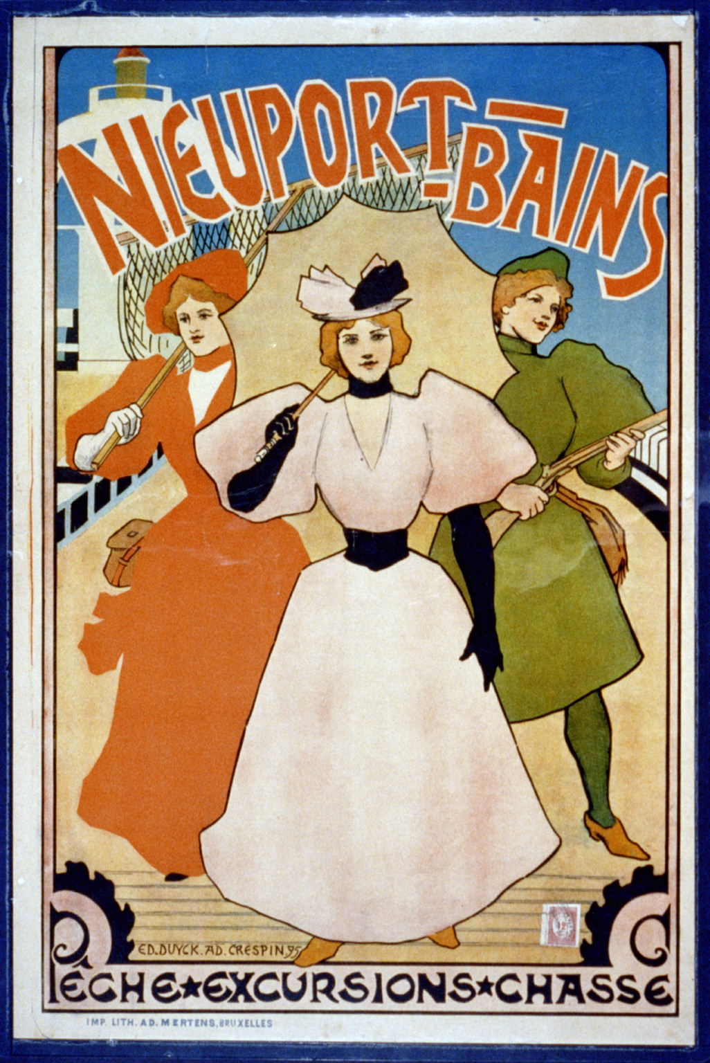 Nieuport-Bains / A.D. Crespin, 1895 — vintage poster