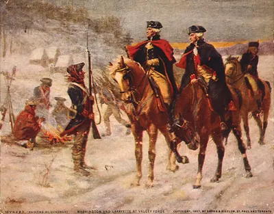 Washington And Lafayette At Valley Forge