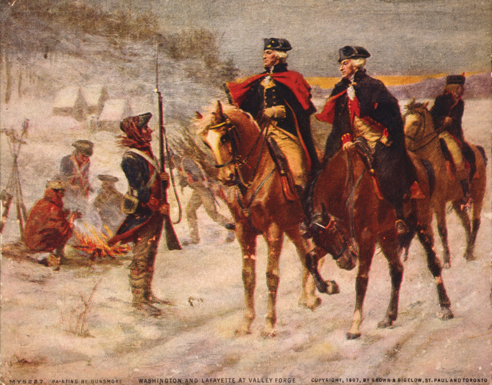 Washington And Lafayette At Valley Forge, c. 1907 — historic print