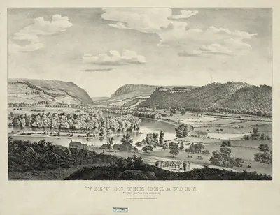 View on the Delaware, Water Gap in the distance