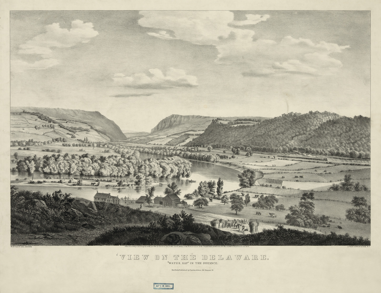 View on the Delaware, Water Gap in the distance — historic image