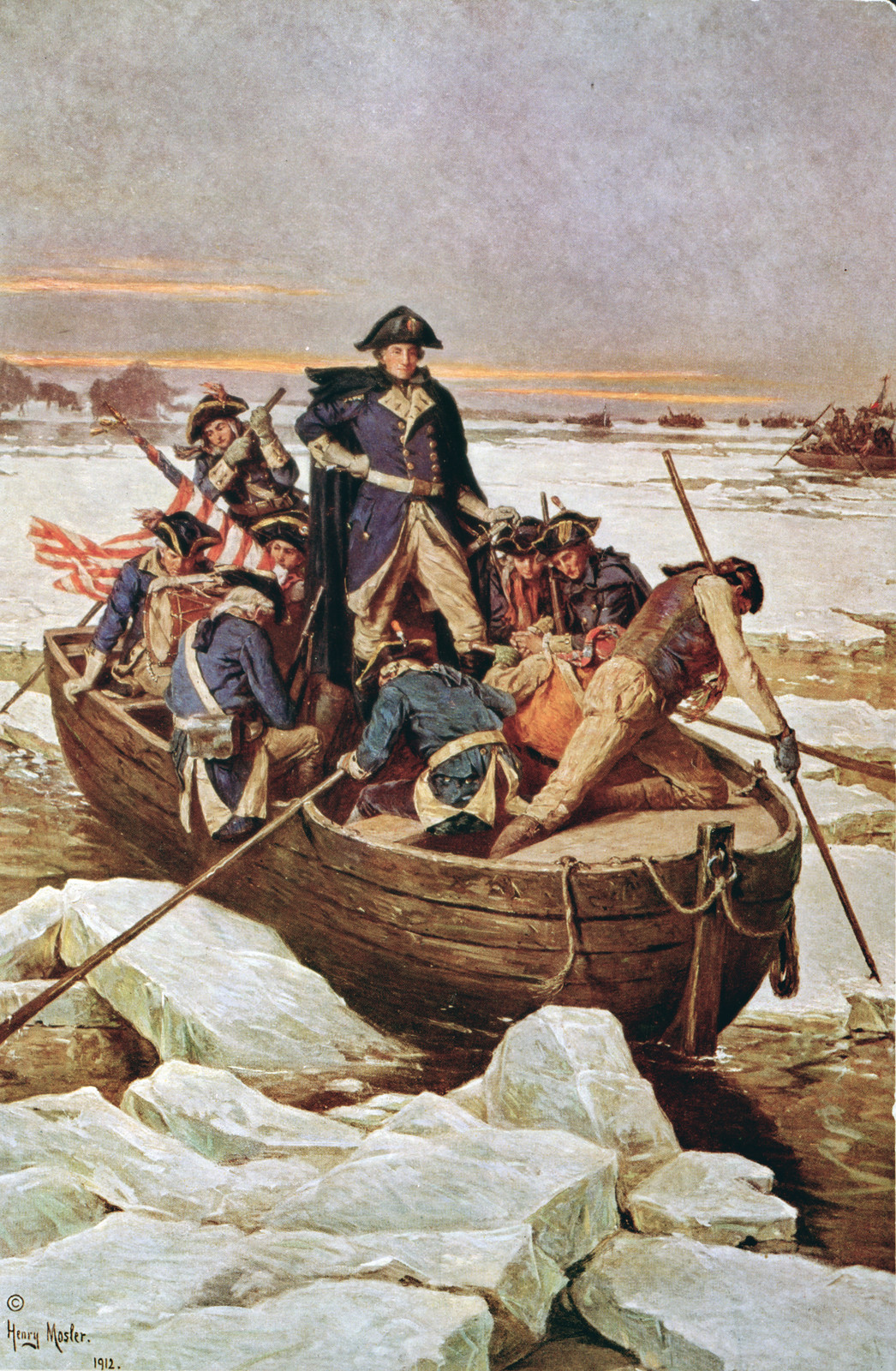 George Washington Crossing The Delaware River, c. 1912-1913 — historic print