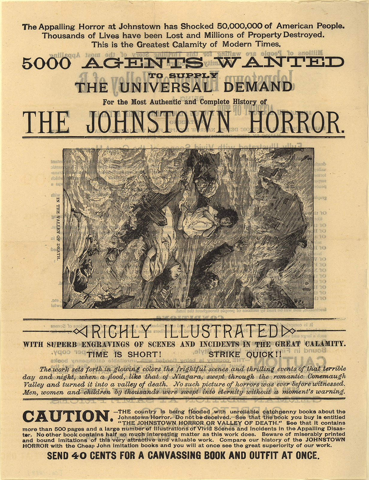johnstown advertisement, Pennsylvania — antique map