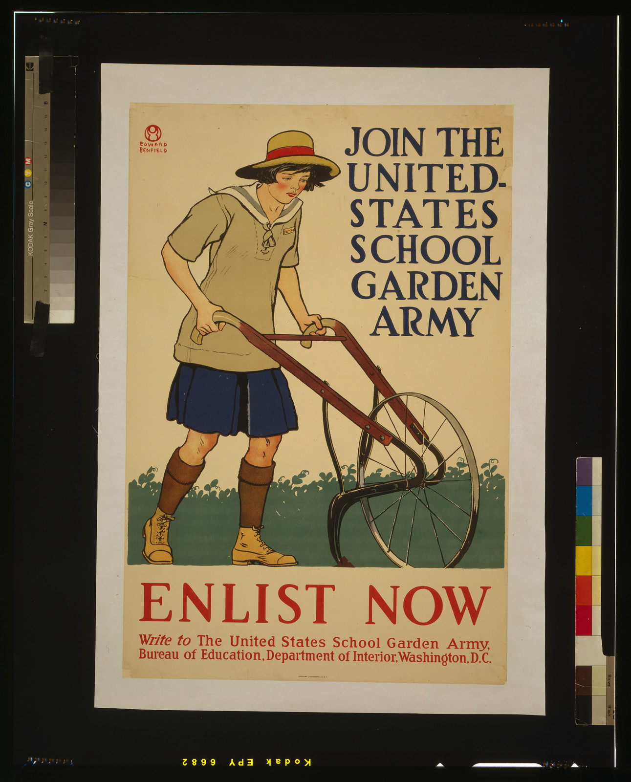Join the United States school garden army - Enlist now / Edward Penfield., 1918 — vintage poster