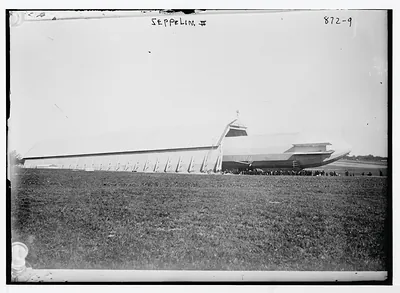 Blimp, Zeppelin No. 3, in ground shed