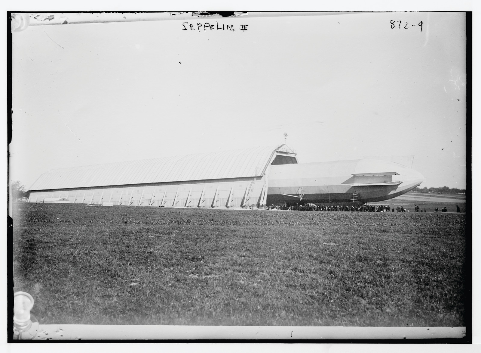 Blimp, Zeppelin No. 3, in ground shed, n/a — historic photograph