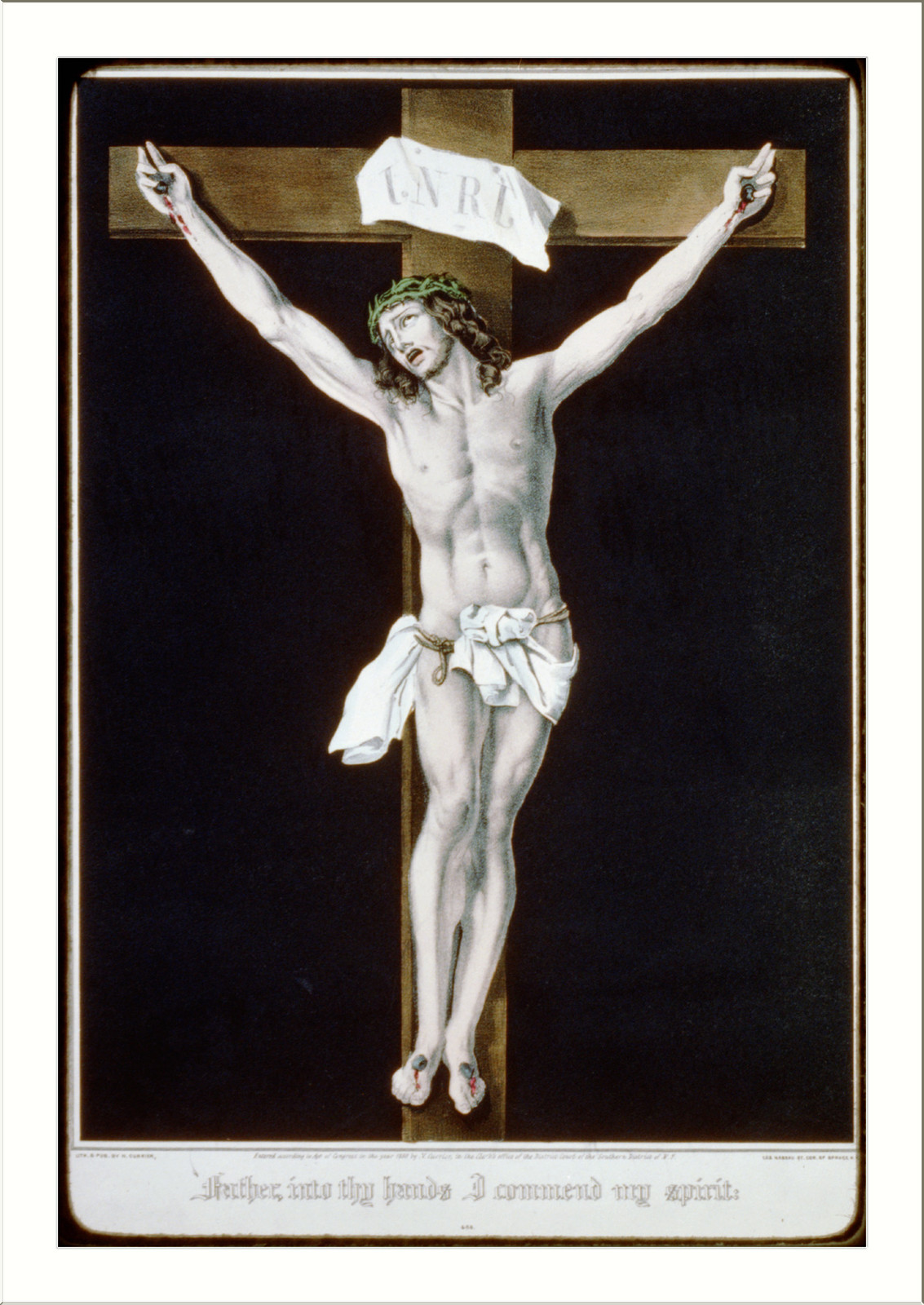 Father, into thy hands I commend my spirit, New York : Published by N. Currier, c1850. — antique lithograph
