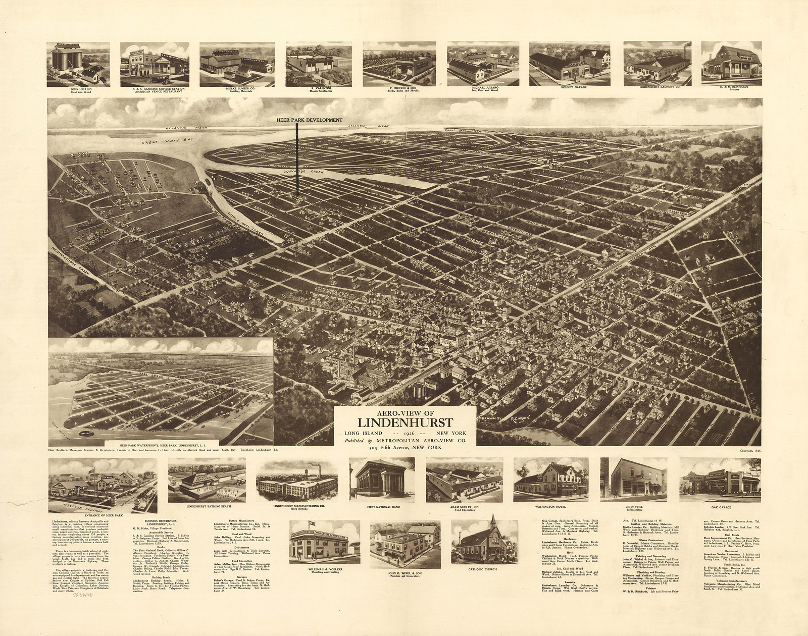 Lindenhurt, New York, 1926, 1926 — antique map