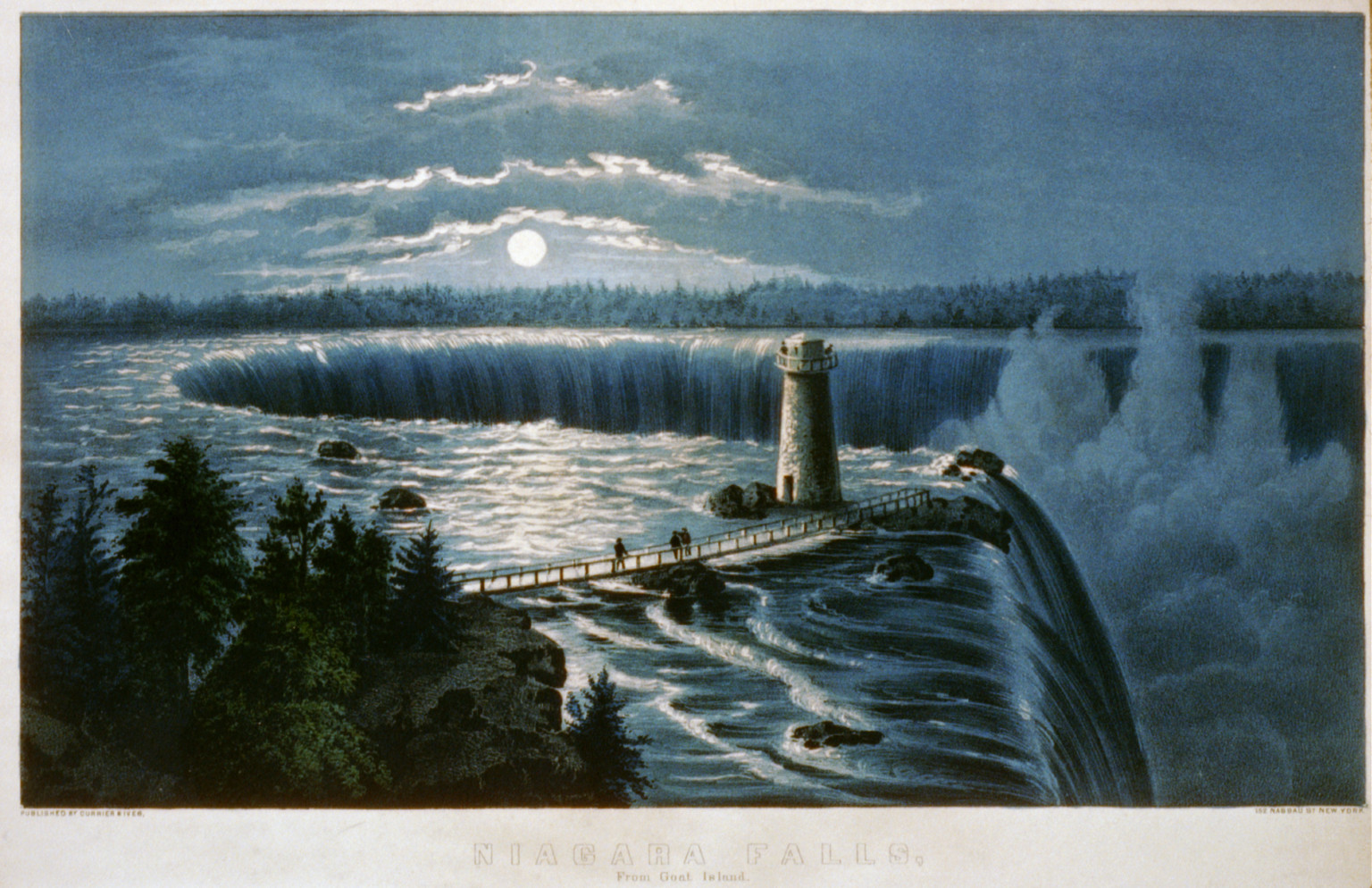 Niagara Falls: from Goat Island, New York : Published by Currier & Ives, [between 1856 and 1873] — antique lithograph