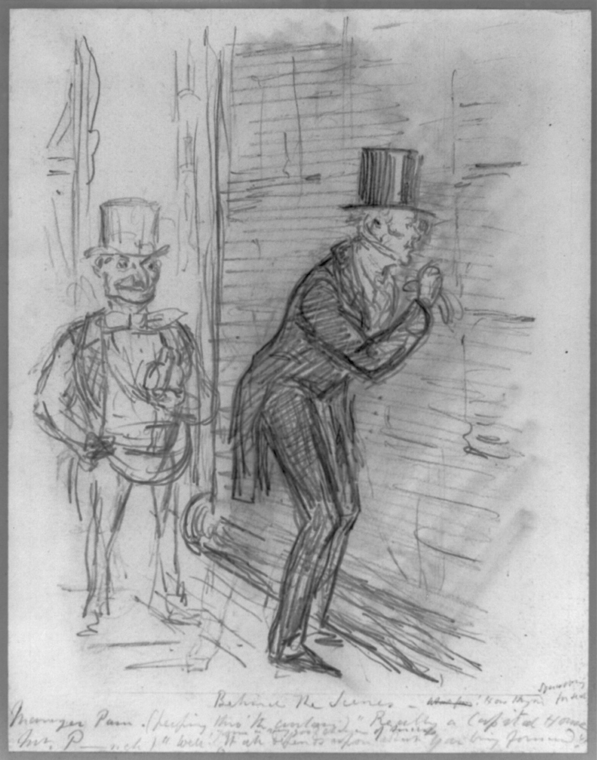 Behind the scenes, 1857 Apr. 4 [publication date] — historic drawing