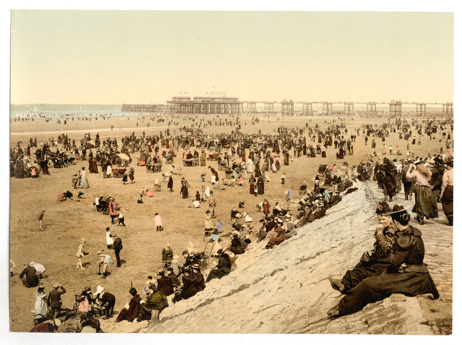 The beach with North Pier Blackpool England, [between ca. 1890 and ca. 1900]. — historic print