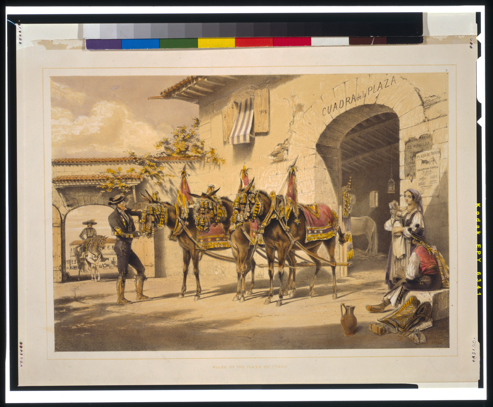 Mules of the Plaza de Toros, [between 1860 and 1870] — antique lithograph