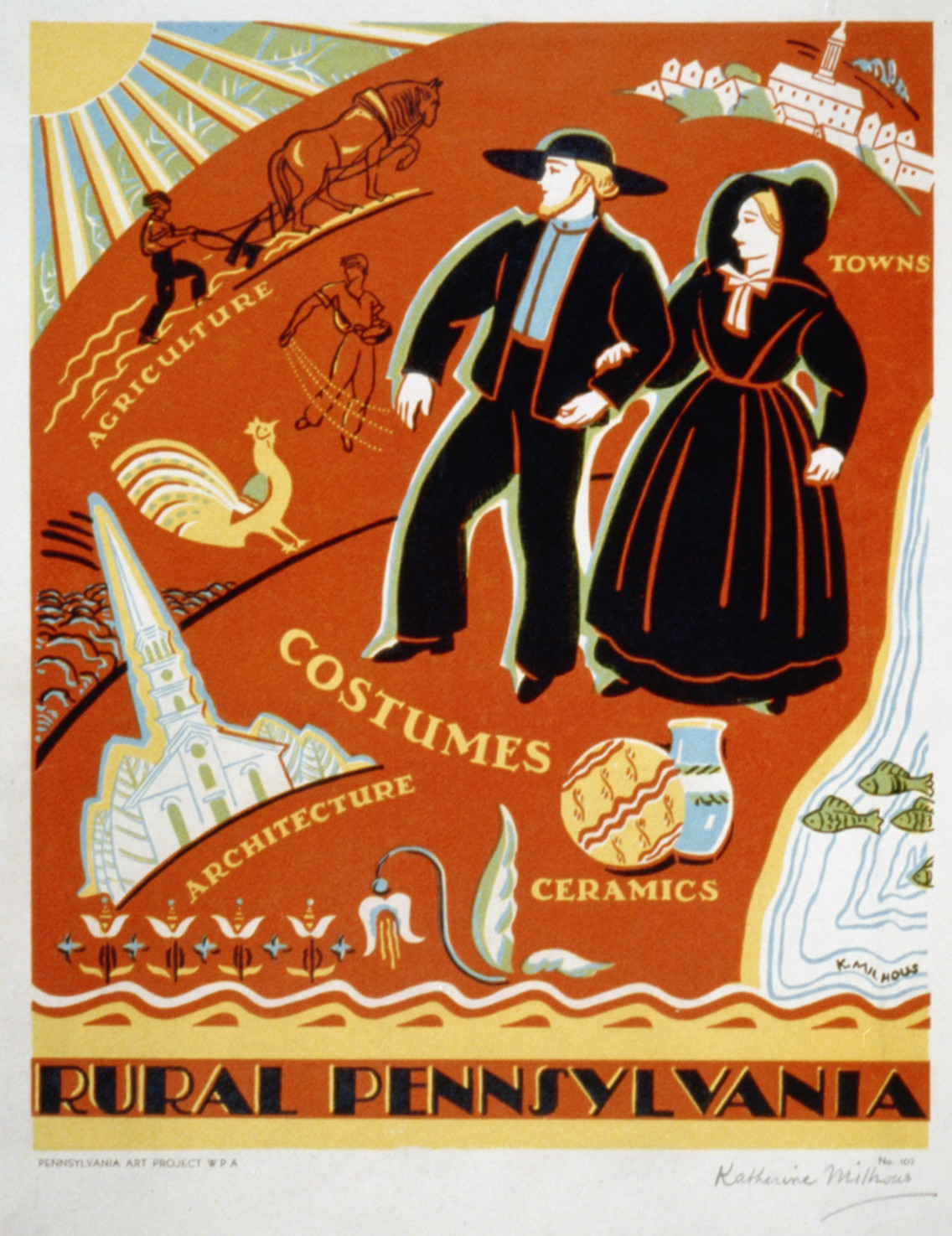 Rural Pennsylvania / K. Milhous., 1936 — vintage poster