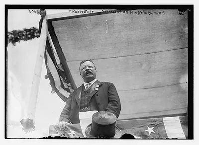 T. Roosevelt speaking on this return to the U.S.