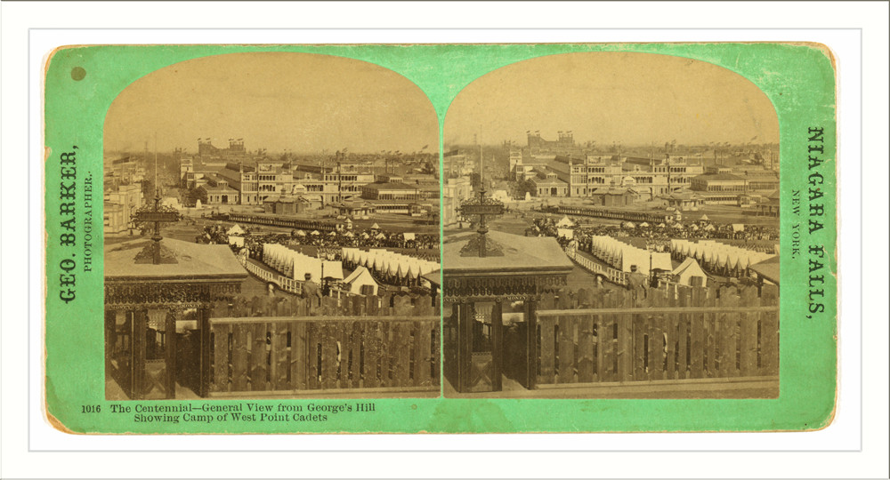 The Centennial. General view from Georges Hill showing camp of West Point cadets, 1876 — historic photograph