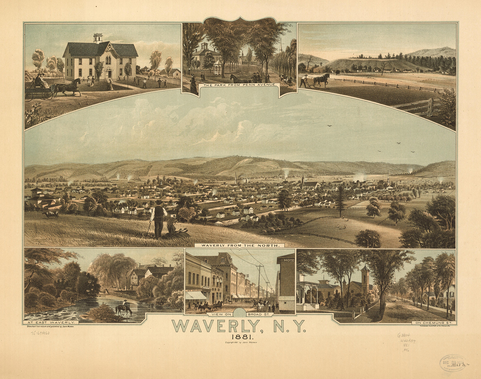 Waverly, New York, 1881, 1881 — antique map