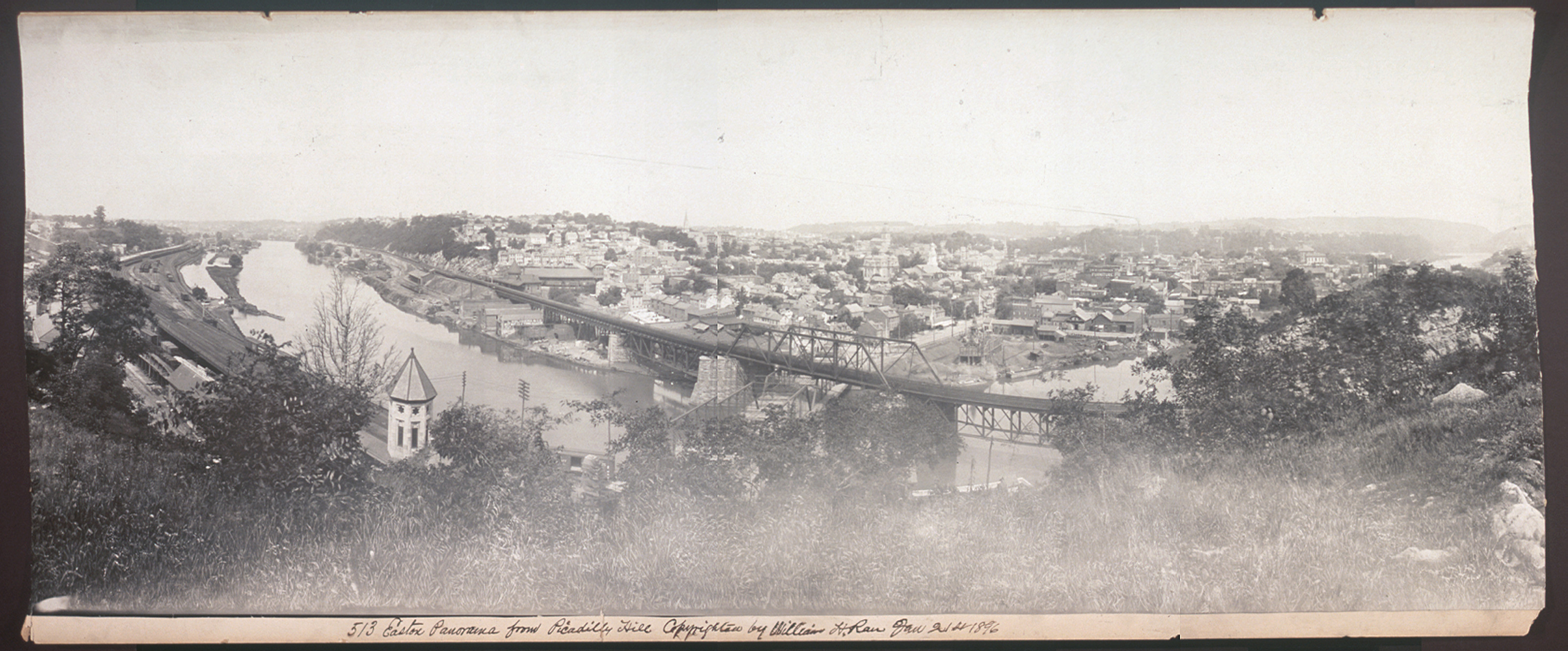 Easton, panorama from Picadilly Hill, Pennsylvania, 1896, 1896 — historic image