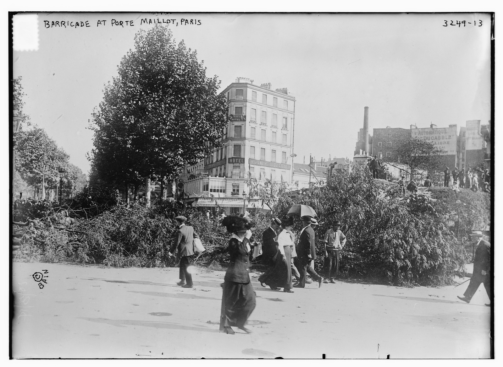 Barricade at Porte Maillot, Paris, n/a — historic photograph