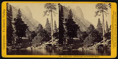 Sentinel Rock (3270 feet high) and Hutchings' Hotel