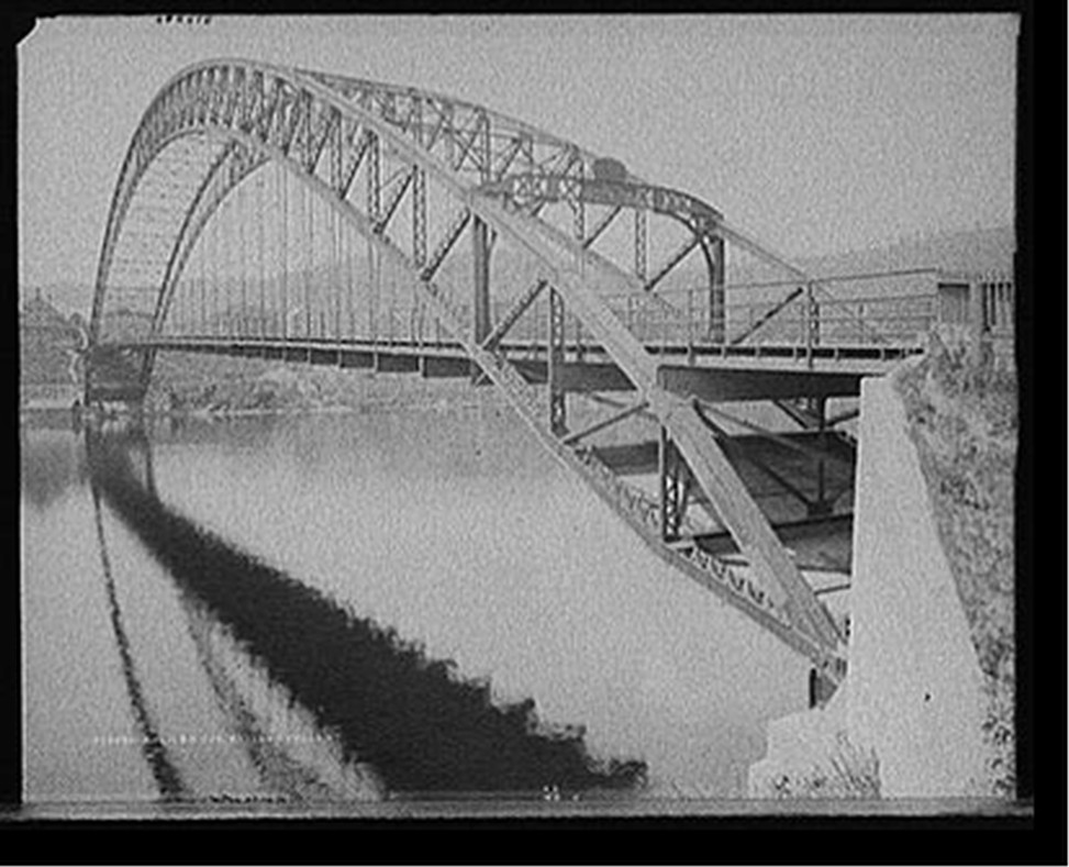 Arch bridge, Bellows Falls, Vt., [between 1905 and 1910] — historic photograph