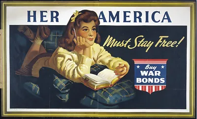 Her America must stay free! Buy war bonds