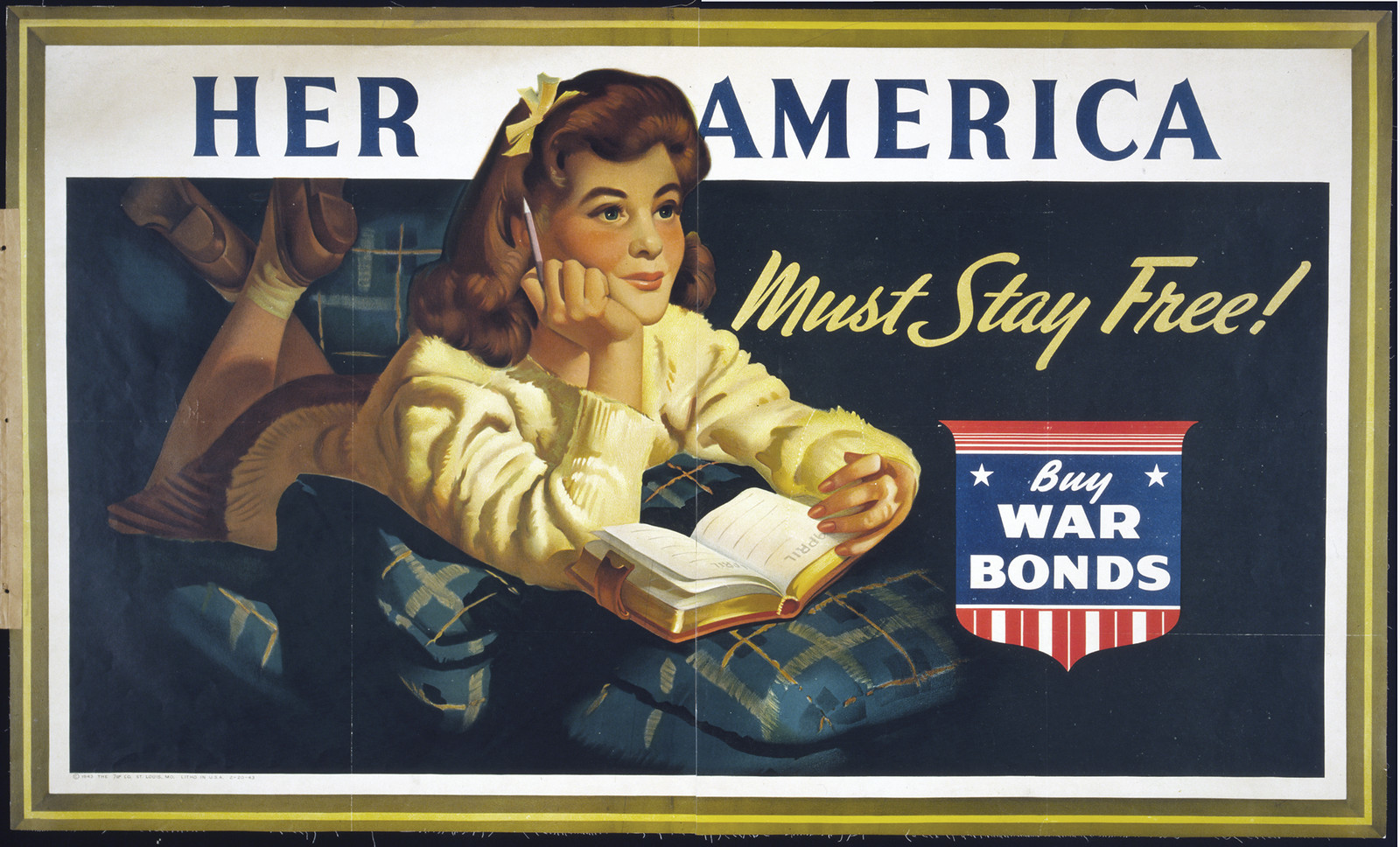 Her America must stay free! Buy war bonds, c1943. — vintage poster