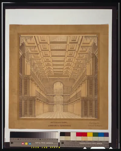 [Library of Congress in the U.S. Capitol, Washington, D.C. Interior perspective view]