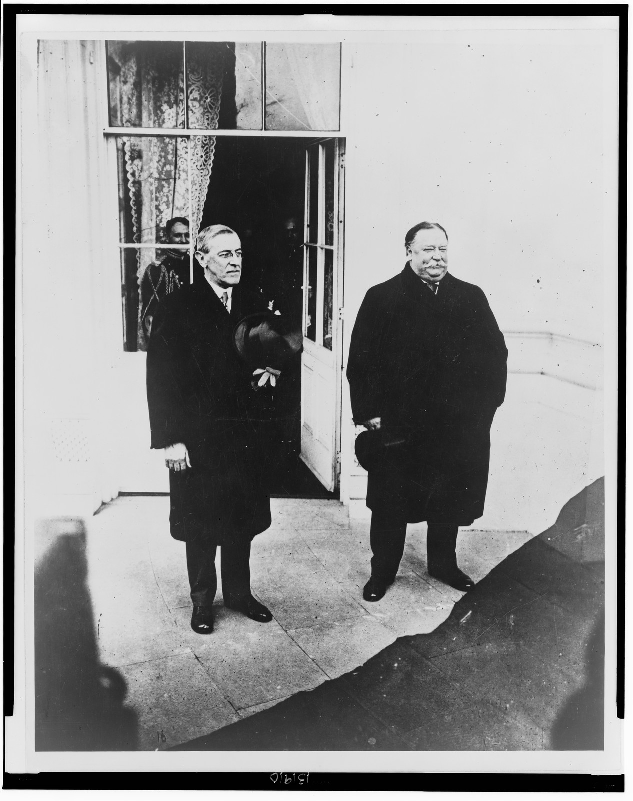 Taft & Wilson at White House, after Wilson's inauguration, [1913 March 4] — historic photograph