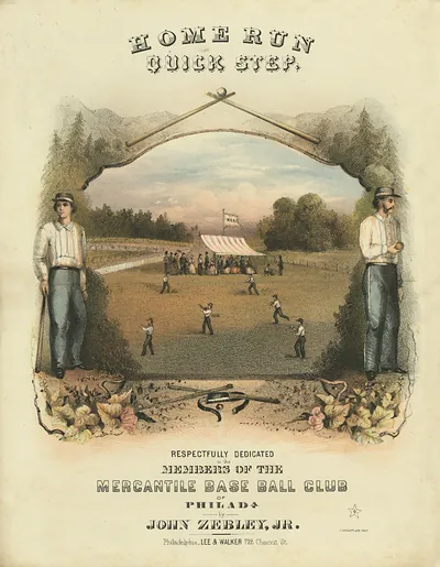 Home run quick step - respectfully dedicated to the members of the Mercantile Baseball Club of Philadelphia by John Zebley, Jr. / T. Sinclair's Lith., Phila.