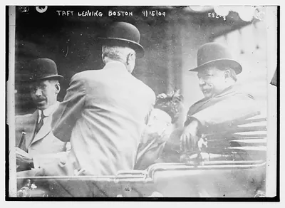 Taft in carriage leaving Boston