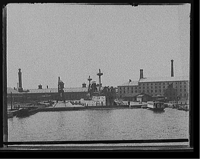 U.S.S. Maine in dry dock, Brooklyn Navy Yard
