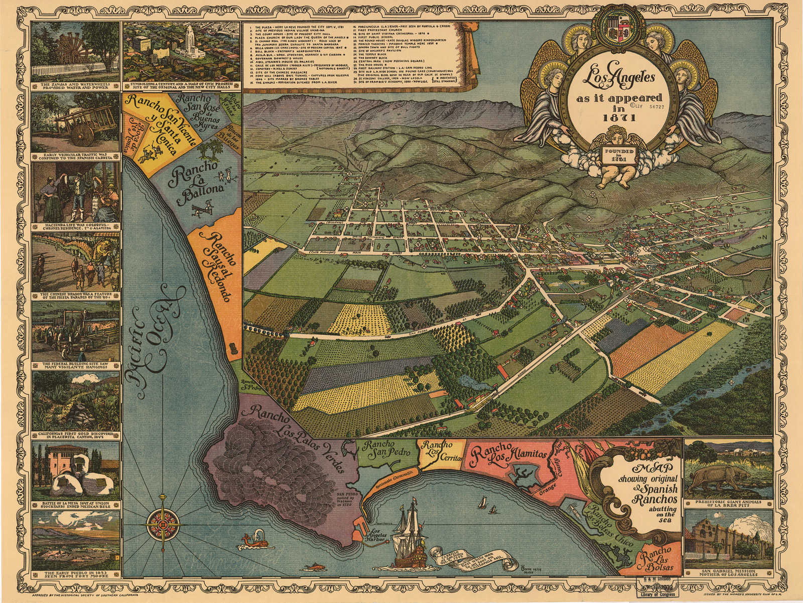Los Angeles, California, 1871, 1871 — antique map