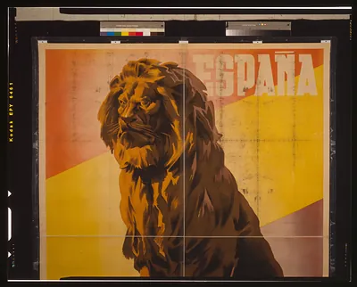 Poster with a lion and ESPAÑA lettering