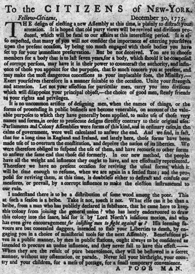 To the citizens of New York, Dec. 30, 1775