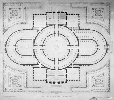 [Library of Congress, Washington, D.C. Plan of first story, site plan]