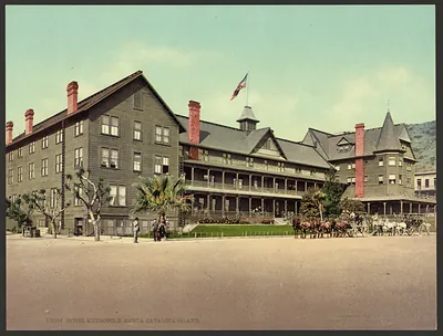 Hotel Metropole, Santa Catalina Island, hand-colored photochrom print