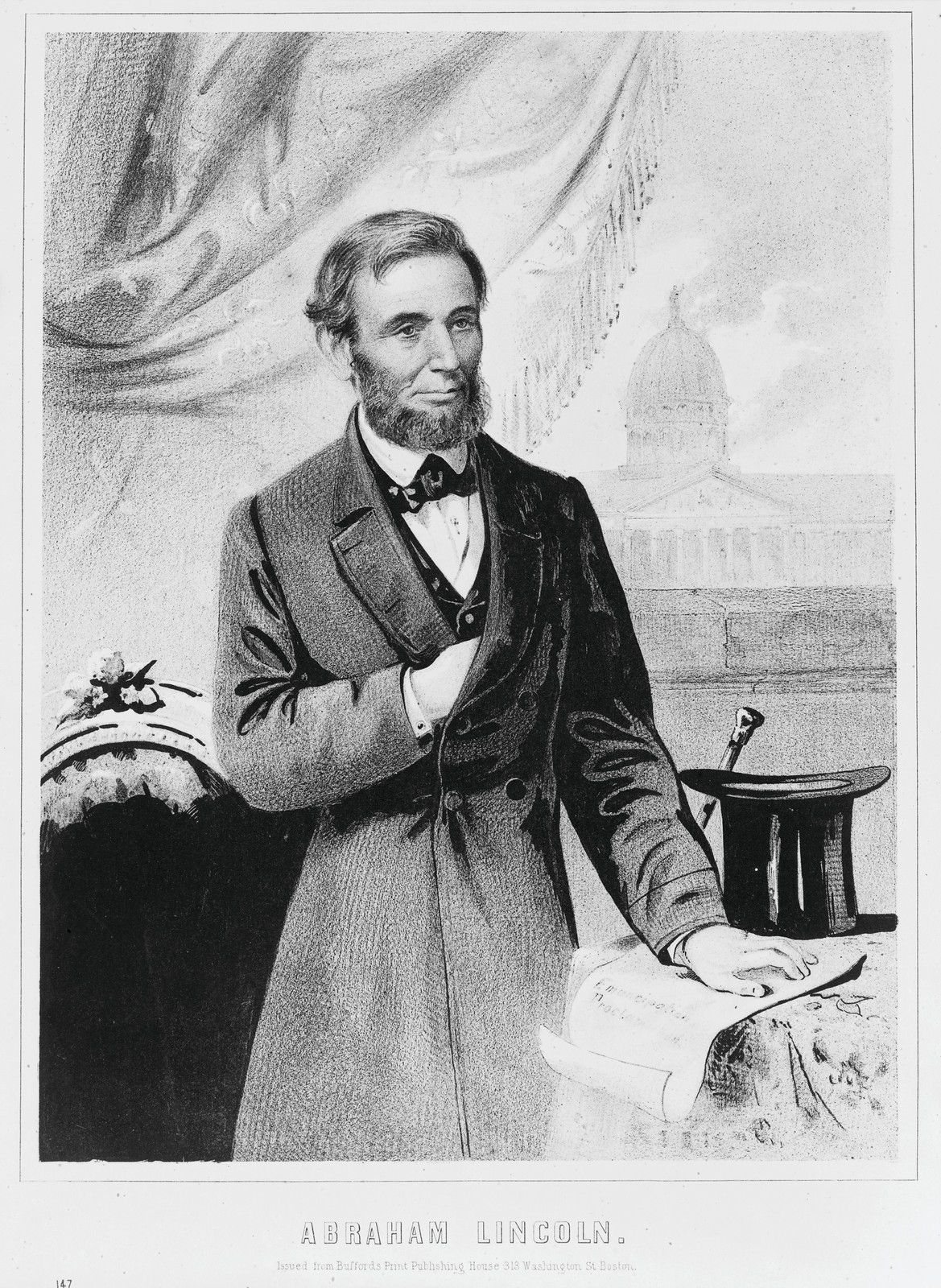 Abraham Lincoln, 1862 — antique lithograph