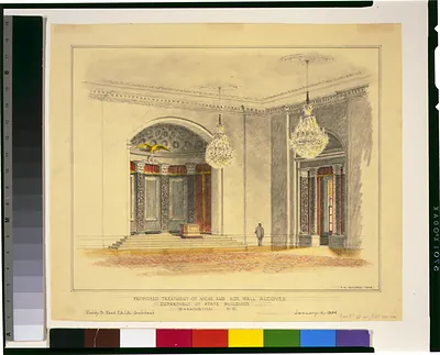 Proposed treatment of niche and side wall alcoves, Department of State Building, Washington D.C.