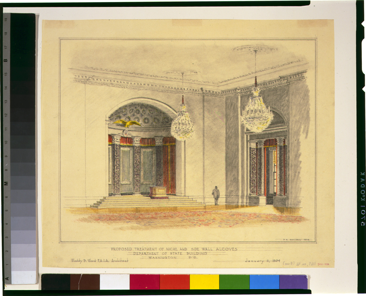 Proposed treatment of niche and side wall alcoves, Department of State Building, Washington D.C. — historic image