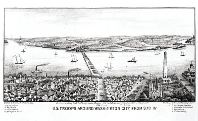 Camps of U.S. Troops around Washington City, from S. to W. [1861]