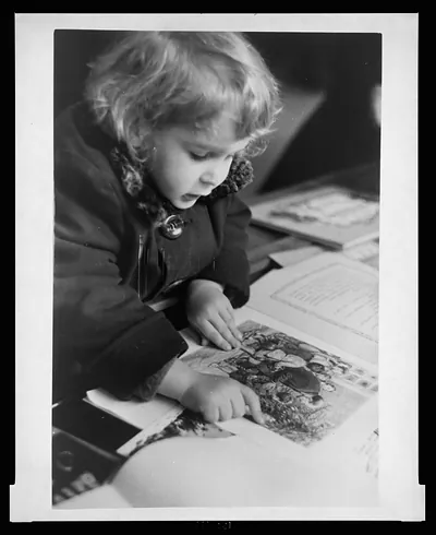 Books and children - Sasha reading about Lenin