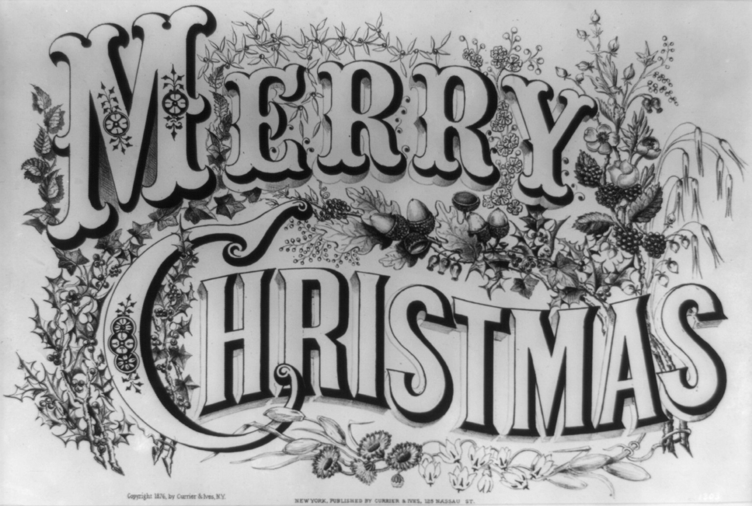 Merry Christmas, New York : Published by Currier & Ives, c1876. — antique lithograph