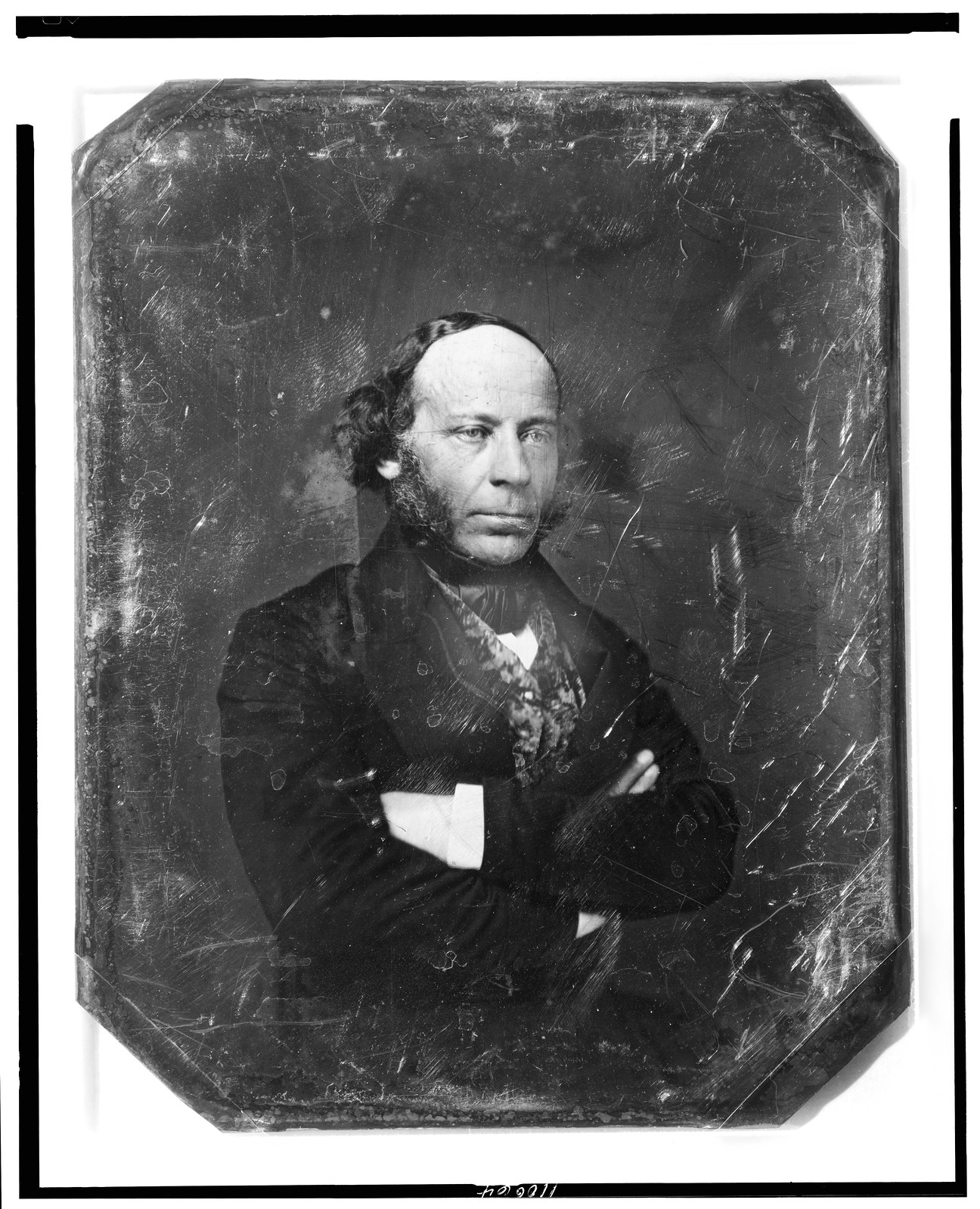 [Edward John Phelps, half-length portrait, three-quarters to the right, arms folded], [between 1844 and 1860] — historic photograph