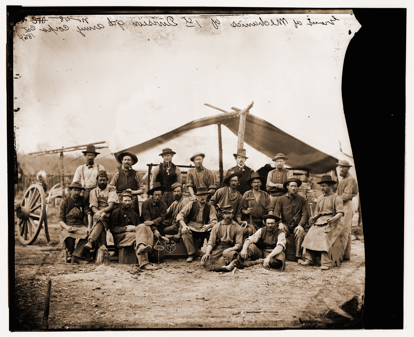 Petersburg Virginia. Group of mechanics of 1st Division 9th Army Corps, 1864 — historic photograph