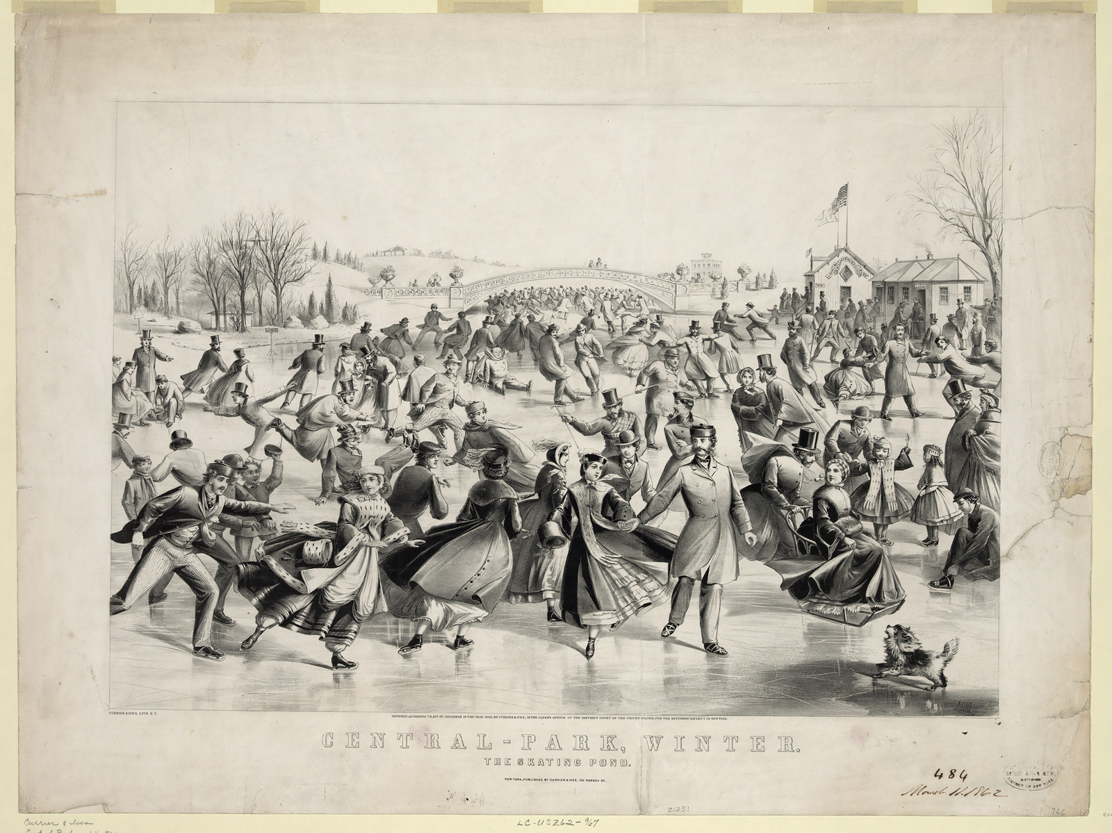 Central Park, Winter: The Skating Pond — historic image