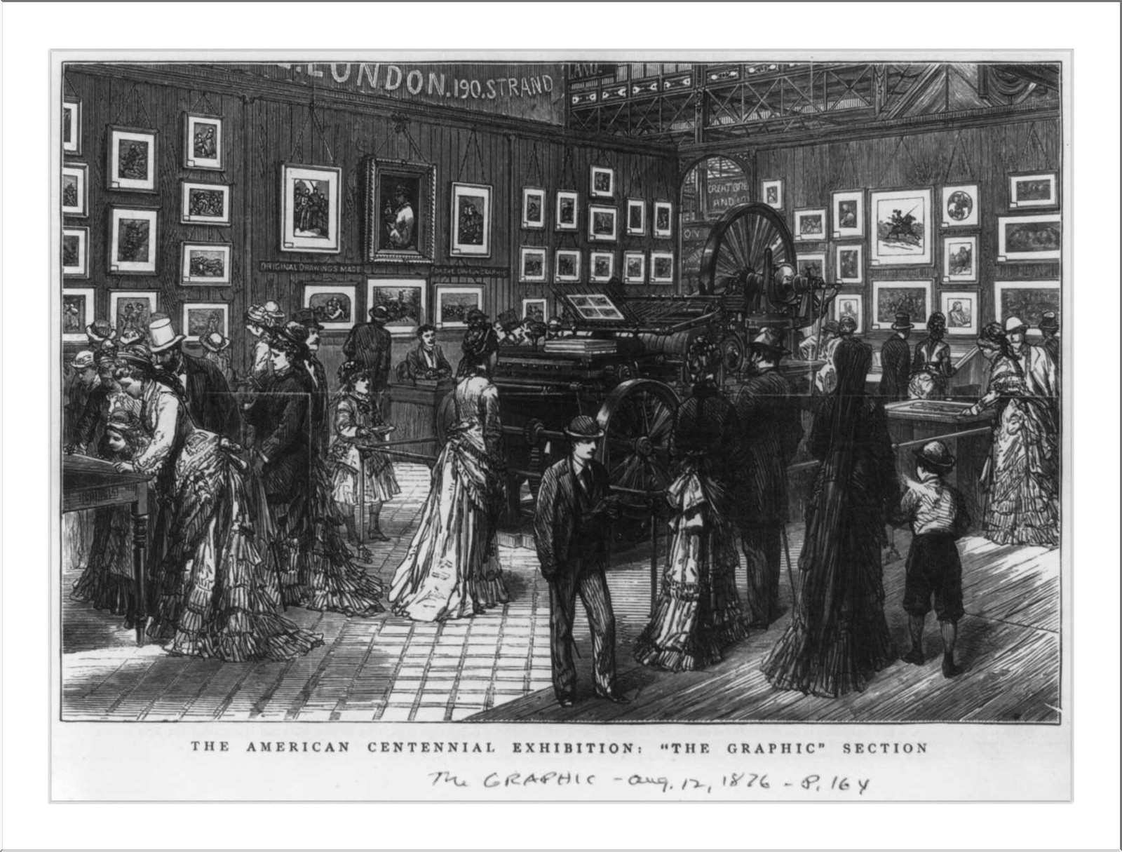 The American Centennial Exhibition: The Graphic Section"", 1876 — antique engraving