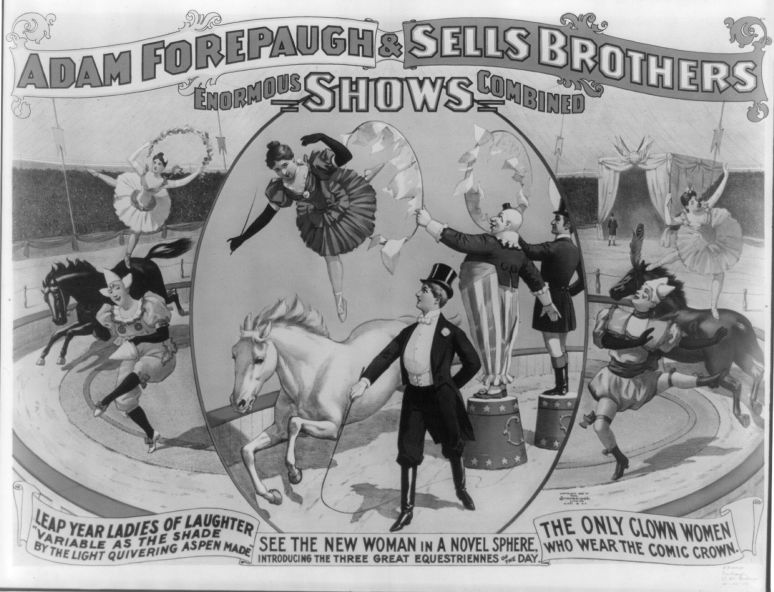 Adam Forepaugh & Sells Brothers enormous shows combined, c1896. — vintage poster