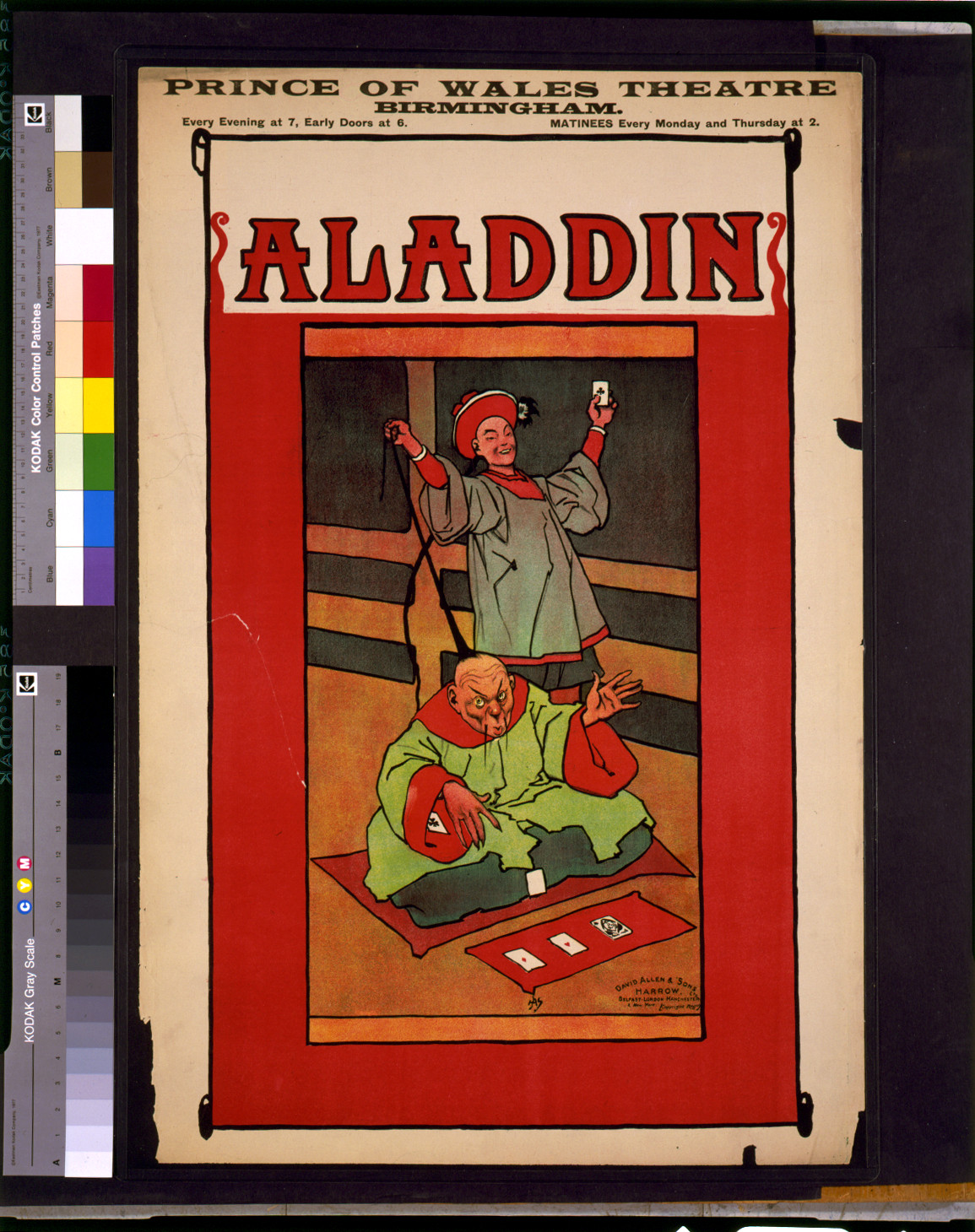 Aladdin, Harrow : David Allen & Sons, [1898?] — vintage poster