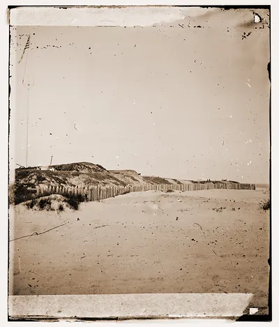 Charleston South Carolina (vicinity). View of Forts Wagner & Gregg on Morris Island